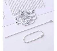 PXAMORTEL Catena con Sfere Metalliche, Catene di Perline a Sfera in Acciaio Inossidabile Fai da Te Multicolore 2,4 mm x 12 cm 50/30/10 Pezzi(White,50pcs)
