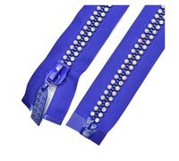 PXAMORTEL Cerniere in Nylon Metallizzato, Cerniere a Cerniera Aperte con Strass for Cucire Fai da Te, Giacche, Cappotti, Accessori for Abbigliamento, Multicolore, 60 cm(Blue)
