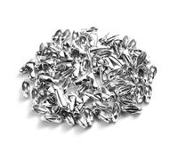 PXAMORTEL Chiusure per Catene a Palline, 100 Pezzi di Fermagli terminali a Sfera in Acciaio Inossidabile Multicolore for Gioielli da 1,5-3,2 mm(White K,2mm)