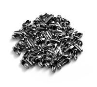 PXAMORTEL Chiusure per Catene a Palline, 100 Pezzi di Fermagli terminali a Sfera in Acciaio Inossidabile Multicolore for Gioielli da 1,5-3,2 mm(Sliver Black,2.4mm)