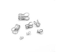 PXAMORTEL Chiusure per Catene a Palline, Chiusure Pieghevoli a Doppio Anello in Acciaio Inossidabile for Catene a Sfere da 2,4-3,2 mm, tonalità Acciaio, 100 Pezzi(3.2mm Ball Chain)