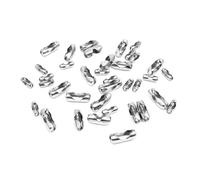 PXAMORTEL Chiusure per Catene a Palline, Connettore a Catena a Sfere in Acciaio Inossidabile da 1,5-3,2 mm, tonalità Acciaio, 100 Pezzi for la creazione di Gioielli Fai da Te(for 2.0mm Ball Chain)