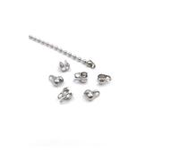 PXAMORTEL Chiusure per Catene a Palline, Connettori for Catene a Sfere in Acciaio Inossidabile, 100 Pezzi, Color Oro, Adatti for Catene a Sfere da 1,5-3,2 mm(Steel Tone,Fit 2.0mm Ball Chain)