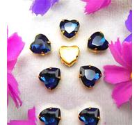 PXAMORTEL Cristalli di Vetro Strass da Cucire, Perline di Strass da Cucire a Forma di Cuore con Colori Oro, Applique Fai da Te(12mm 20pcs A13 Montana)