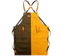 PXAMORTEL Grembiuli da giardinaggio, Grembiule da lavoro for uomo con tasche multicolore XL(Multicolored)