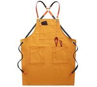 PXAMORTEL Grembiuli da giardinaggio, Grembiule da lavoro for uomo con tasche multicolore XL(Yellow)