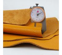 PXAMORTEL Pelle Vera Tessuto, Primo Strato di Pelle Bovina conciata al vegetale 1,5 mm Gialla, Diverse Misure for Artigianato(20x30cm)