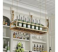 PXAMORTEL Portabottiglie in metallo, Portabottiglie da soffitto in metallo for bottiglie e bicchieri da vino for bar, cucina e casa, diverse dimensioni(140x25x21cm)