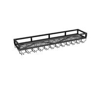 PXAMORTEL Portabottiglie in metallo, Portabottiglie e portabicchieri da parete in metallo con ripiani galleggianti multicolore, due misure(Black,120 * 25 * 14cm/47.2 * 9.8 * 5.5in)