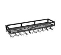 PXAMORTEL Portabottiglie in metallo, Portabottiglie e portabicchieri da parete in metallo con ripiani galleggianti multicolore, due misure(Black,100 * 25 * 14cm/39.4 * 9.8 * 5.5in)