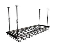 PXAMORTEL Portabottiglie in metallo, Portabottiglie e portabicchieri in metallo sospeso, altezza regolabile 30-60 cm, diverse misure, nero(100x30cm)