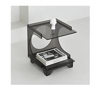 PXAMORTEL Tavolino in acrilico, tavolino da caffè, Comodino quadrato in acrilico in ottone(Gray)