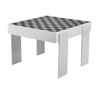 PXAMORTEL Tavolino in acrilico, tavolino da caffè, Set di tavolini da caffè e tavolini laterali a scacchiera in acrilico, in bianco e nero, confezione da 2(White)