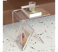 PXAMORTEL Tavolino in acrilico, tavolino da caffè, Tavolino da caffè e comodino pieghevole in acrilico trasparente 42,5x29,5x50,5 cm