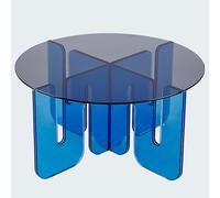 PXAMORTEL Tavolino in acrilico, tavolino da caffè, Tavolino da caffè e tavolino laterale in acrilico e vetro temperato multicolore 31 x 16 pollici(Blue)