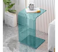 PXAMORTEL Tavolino in acrilico, tavolino da caffè, Tavolino da caffè in acrilico a forma di C con bordo arrotondato multicolore, diverse dimensioni(Blue,12x12x26inch)