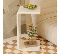 PXAMORTEL Tavolino in acrilico, tavolino da caffè, Tavolino da caffè in acrilico a forma di U, tavolino laterale, 30x30x(55-65) cm multicolore(Pure White,30x30x65cm)