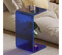 PXAMORTEL Tavolino in acrilico, tavolino da caffè, Tavolino da caffè in acrilico a forma di U, tavolino laterale, 30x30x(55-65) cm multicolore(Blue,30x30x65cm)