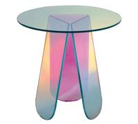 PXAMORTEL Tavolino in acrilico, tavolino da caffè, Tavolino da caffè rotondo in acrilico iridescente, tavolino laterale, diverse dimensioni(60x50cm/24x20in)