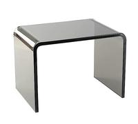 PXAMORTEL Tavolino in acrilico, tavolino da caffè, Tavolino laterale in acrilico a forma di U con bordi arrotondati, diverse dimensioni, multicolore(Grey,30.5x19.5x22cm(12x8x9))