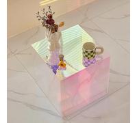 PXAMORTEL Tavolino in acrilico, tavolino da caffè, Tavolino laterale in acrilico multicolore riflettente, diverse dimensioni, nessun montaggio richiesto(30cm/12in)
