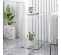 PXAMORTEL Tavolino in acrilico, tavolino da caffè, Tavolino laterale in acrilico trasparente, tavolino C, tavolino laterale for divano, multicolore, diverse misure(D,30x30x65cm/11.8x11.8x25.6in)