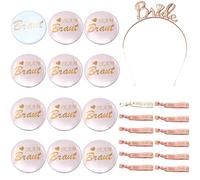 PXBSNB Team Bride Buttons - Set di 25 spille da donna con accessori JGA, bracciali per capelli, per addio al celibato, feste, matrimoni, giochi e feste