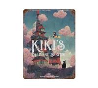PXFJHGLKN Kiki's Delivery Service, poster di film anime, decorazione artistica da parete, poster in metallo, decorazione moderna per bar, 40 x 30 cm