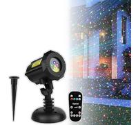 PxkVrin Proiettore Natalizio Stella, Rosso Verde Blu Esterno Tre Colori Luce di Proiezione Lucciola in Movimento, per Matrimoni Festa di Natale.