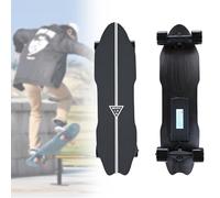 PxkVrin Skateboard Elettrico con Telecomando, Skateboard per Tutti i Terreni, Stampa Completa del Ponte, per Adulti Che Vanno in Giro per la Città. A