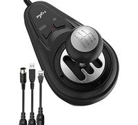 PXN A7 Gear Shifter, Leva di Cambio per Volanti da Corsa - Cambio “H”, 6 Velocità, 3 Cavi (USB, RJ11, DIN), Retromarcia, Freno, Pulsante Alta e Bassa Velocità - Universale su PC