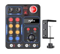 PXN CB1 Racing Button Box PC Simulazione USB Strumento da corsa Centrale Pulsante Box Multi-funzione 30 pulsanti programmabili per PC/V9 gen2, Illuminazione RGB regolabile, per camion ETS2 Hub Sim