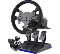 PXN V99 Volante da Gioco - Sterzo da Gioco con Force Feedback 3,2 Nm, 270°&900°, 300 mm, 4 Palette, 3 Pedali, Leva del Cambio a H, App di Configurazione - Volante per PC, Xbox, PS4