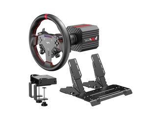 PXN VD4 Bundle F 4NM Torque Sim Racing Direct Drive Racing Wheel Bundle with Force Feedback, Hall Effect Sensor Pedal, PC Steering Wheel with Pedals