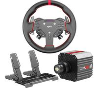 PXN VD4 Kit Volante da Gioco 4Nm - Base Direct Drive a Bassa Inerzia, Volante da Corsa W AS e Pedaliera PD HM con Sensori Hall a 2 Pedali - Compatibile solo con Windows 7-11 su PC