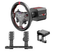 PXN VD4 Volante da Corsa Direct Drive - Volante da 11” W AS, Base con Motore Servo 4Nm e Feedback di Forza, Pedali Modulari in Metallo con Sensori Hall, Morsetto da Scrivania - per PC Windows 7-11