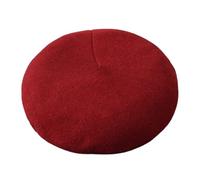 PXPLDYY Cappello Donna Berretti da Donna, Stile Artista, Caldi Cappelli Invernali, Tinta Unita, Eleganti, da Donna, Tutti Abbinati, per Pittori Autunnali, Bordeaux, Taglia Unica