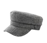 PXPLDYY Cappello Donna Cappello Militare da Uomo E da Donna, Primaverile, Autunnale, da Marinaio, Nero, da Donna, Berretto Piatto, da Capitano, da Viaggio, da Cadetto, Cappello Ottagonale, Grigio, T