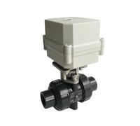 PXQCHAVLN 1/2 '' UPVC 2-Way normalmente aperto Ture Union 3 pezzi valvola a sfera motorizzata AC/DC9V-24V 10NM Attuatore On/Off 15 Sec ingranaggi in metallo
