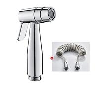PXQCHAVLN Bidet for spruzzatore WC spruzzatore Bidet in Ottone Set spruzzatore Bidet Dual Mode 3 m Kit spruzzatore Bidet spruzzatore WC G1/2 Doppio Rubinetto for Bagno, Argento C(Silver B)