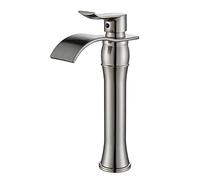 PXQCHAVLN Rubinetto del Bagno, Rubinetto del Bagno Moderno con Beccuccio A Cascata, Rubinetto del Bacino del Lavello del Vaso Caldo E Freddo,Oro(Brushed)