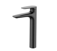 PXQCHAVLN Rubinetto per lavabo, vasca da bagno, lavabo e lavabo, maniglia singola, un foro montato sul ponte, corpo alto, nero spazzolato (nero spazzolato)