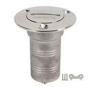 PxQuerantic 316 Stainless Steel Deck Filler, Boat Deck Filler with Key And Letter Mark, Right Angle 1.5 inch Marine Fuel cap Cover with Bead Chain for Yacht Ship Trailer (SCIUPARE)