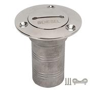 PxQuerantic 316 Stainless Steel Deck Filler, Boat Deck Filler with Key And Letter Mark, Right Angle 1.5 inch Marine Fuel cap Cover with Bead Chain for Yacht Ship Trailer (Diesel)