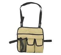 PxQuerantic Borsa Organizer per Bracciolo Sedia da Spiaggia, Borsa Appendibile con Multi Tasche in Tessuto Oxford 600D Resistente, per Camping, Pesca, Vacanze al Mare, Sedie a Rotelle e Sedie (Cachi)