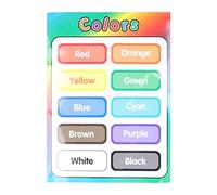 PxQuerantic Cartellone a colori per bambini, set di poster educativi per bambini, tabella dei colori dei palloncini stampata in modo chiaro su cartoncino spesso, strumento di apprendimento