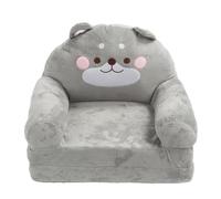 PxQuerantic Cartoon Animal Kids Folding Sofa, Foldable Baby Sofa with Soft Sponge Cushion, Portable Toddler Folding Couch for Reading Watching TV at Home or Outdoors, Grey (Piegare a metà)