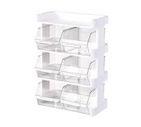 PxQuerantic Organizzatore per bustine di tè in plastica, scatola per la conservazione delle bustine di tè impilabile a più strati con pannello trasparente per ufficio e, portaoggetti sa