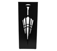 PxQuerantic Secchio per l’immagazzinamento degli ombrelli, supporto per ombrelli in metallo antiruggine, portaombrelli da interno compatto e ad asciugatura rapida con design a forma di guscio (Nera)