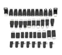 PxQuerantic Set da 40 adattatori USB 2.0, kit convertitori USB 2.0 con connettori mini micro tipo B maschio femmina, adattatori USB 2.0 angolati per vari dispositivi, trasferimento dati plug